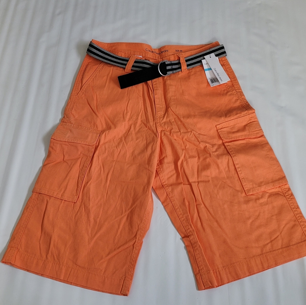 Vintage Y2K Calvin Klein Jeans cargo shorts orange